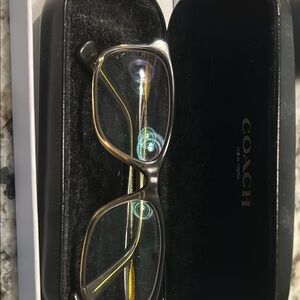 Coach Black and Gold Eyeglasses with Case